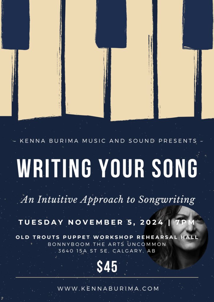 Graphic by Kenna Burima for the Writing Your Song workshop on November 5. 2024