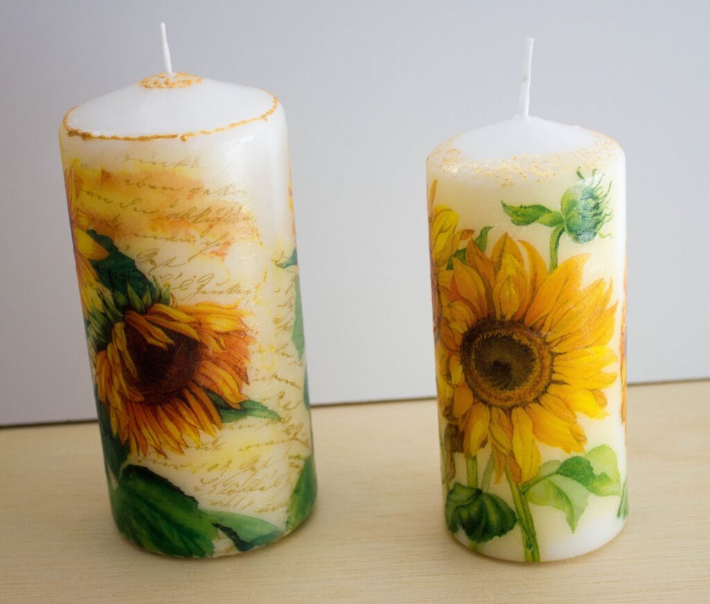 Photograph of decorative candles by Route 22 Artist Collective