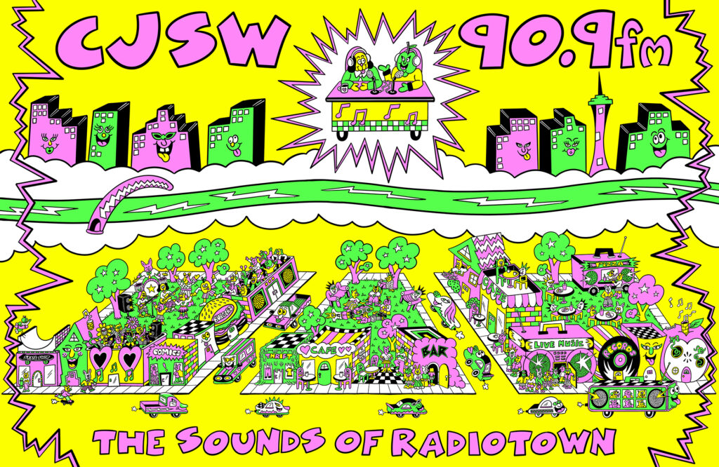 CJSW Radio graphic for their 2024 fundraiser: The Sounds of Radiotown