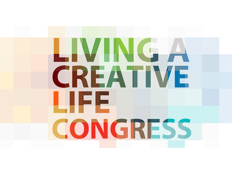 Colourful graphic for the Living a Creative Life Congress 2024