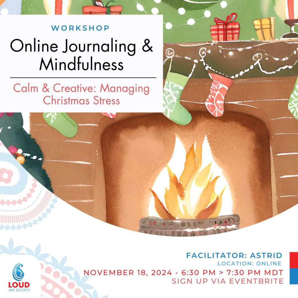 Online journaling and mindfulness workshop graphic