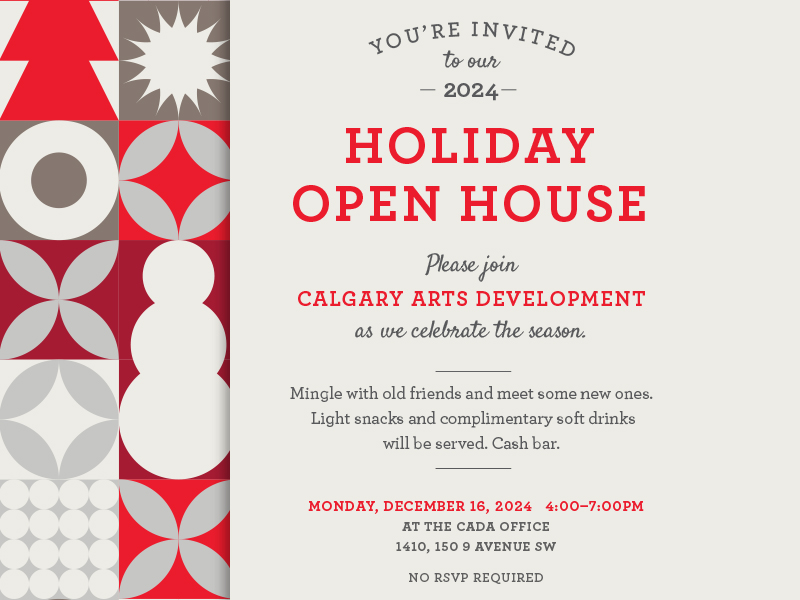 Holiday Open House graphic with the date, December 16 2024 