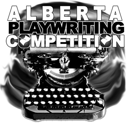 A black and white typewriter with copy over it: Alberta Playwriting Competition
