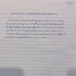 A hand-written letter on behalf of Tom Baines.