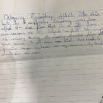 Page two of a hand written letter nominating Colonel MacLeod by Tracey Leblar