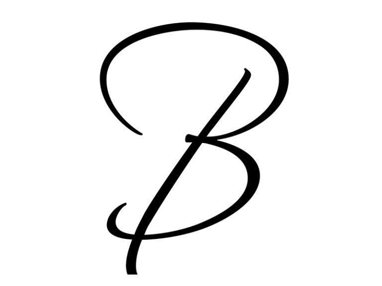 A large script style "B" for Bethany Vanderputten Illustration and Fine Art logo