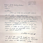 Anominating letter written in lovely flowing cursive by C Warren Hunt