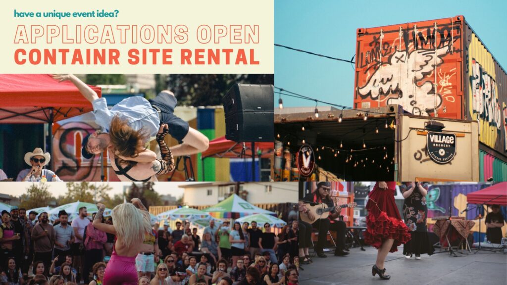 A montage of images from containR to promote their site rental program
