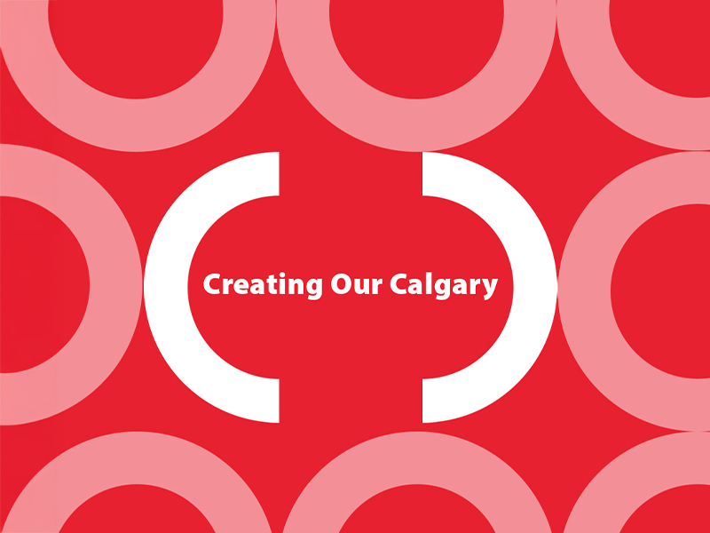 Creating our Calgary graphic with branding matching Calgary Arts Development