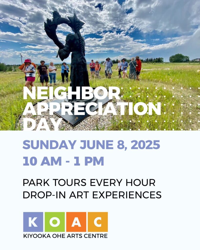 A poster in support of the Neighbor appreciation day at Kiyooka Ohe Arts Centre