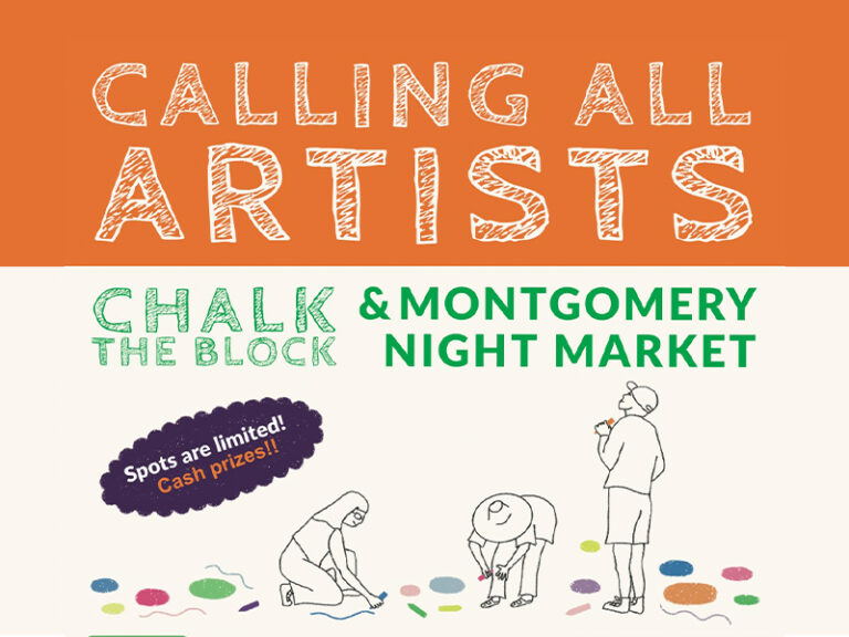 Chalk the Block graphic for the Montgomery Night Market, Calling all artists