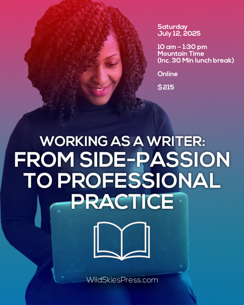 Poster for the Working as a Writer: From side-Passion to Professional Practice workshop
