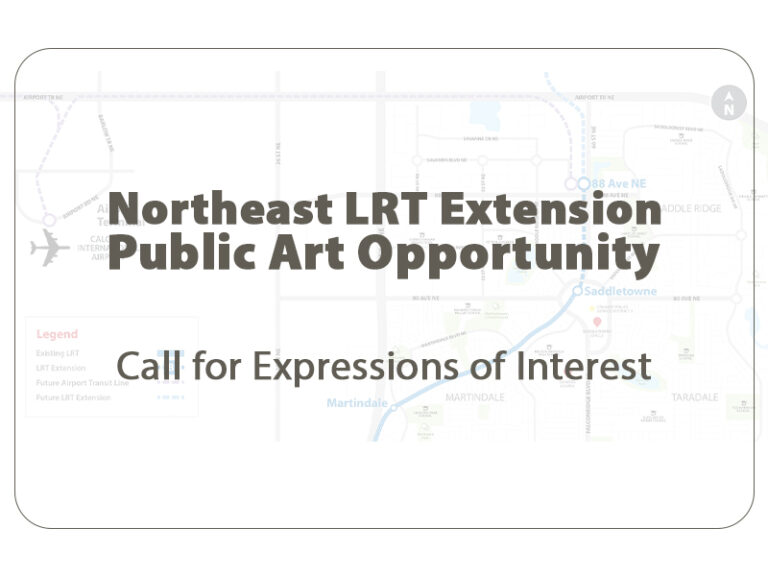Text reads Northeast LRT Extansion Public Art Opportunity. Call for Expressions of Interest.