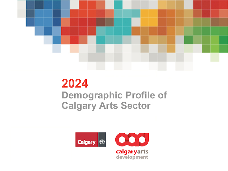 Cover from the 2024 Demographic Profile of Calgary Arts Sector with CADA and City of Calgary logos