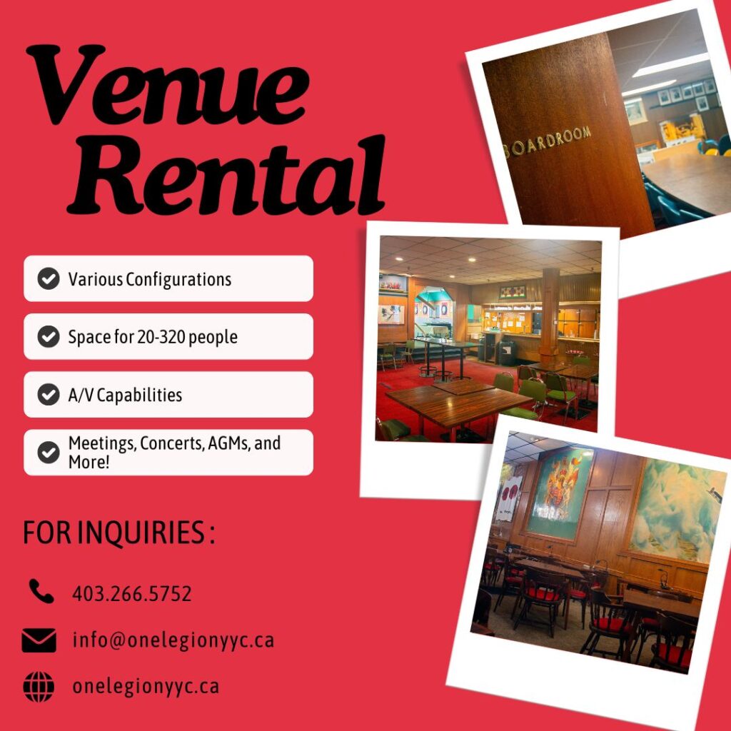 Graphic for the No.1 Branch Legion venue rental call