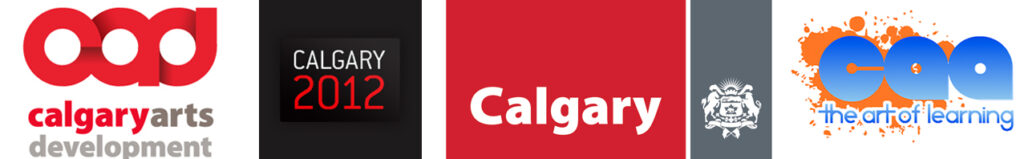 Logos for Calgary arts Development, Calgary 2012, The City of Calgary and Calgary Arts Academy
