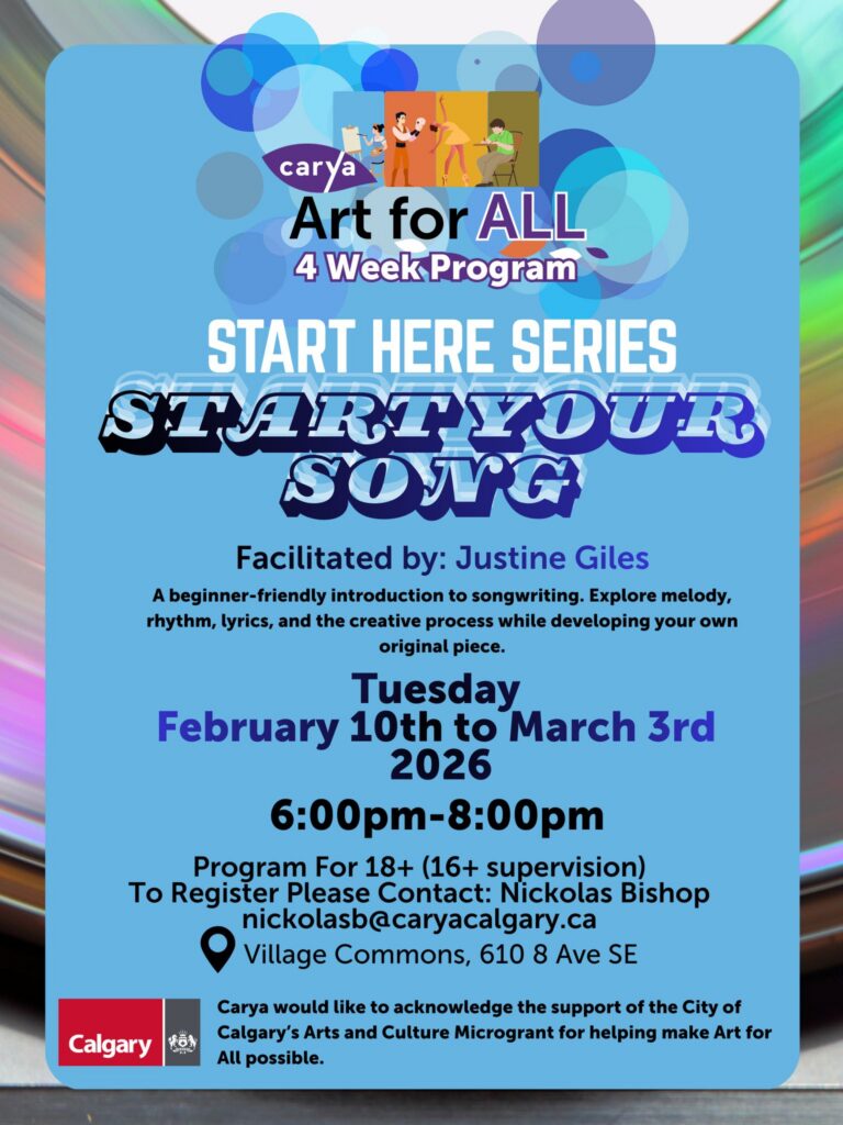 Poster for the "start here series" Start Your Song