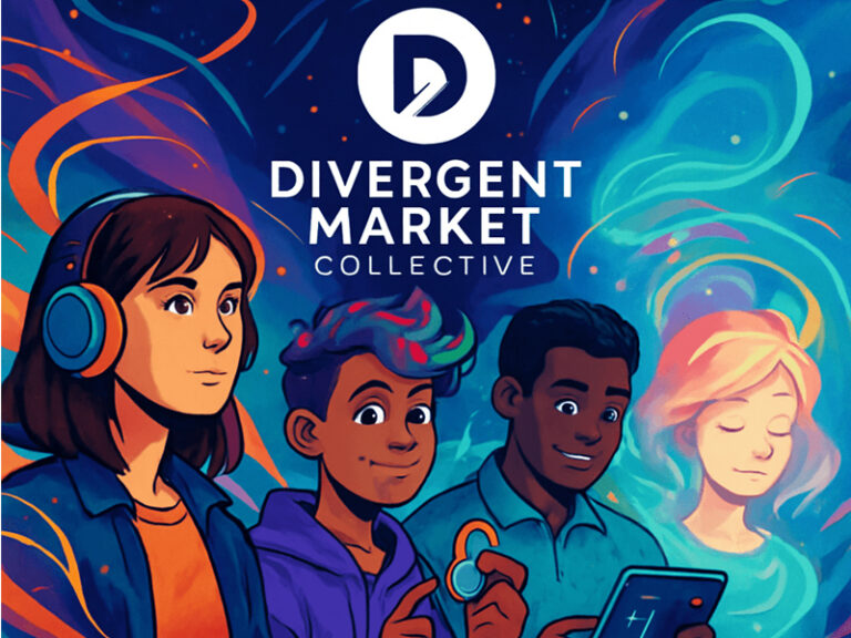 Divergent Market Collective logo with what looks like an Ai illustration