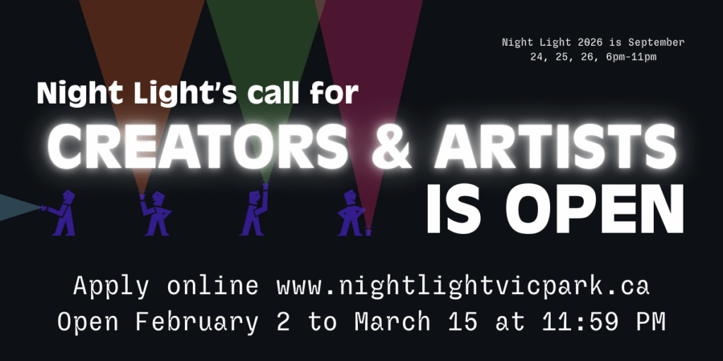 Graphic for Night Light's call for Creators & Artists