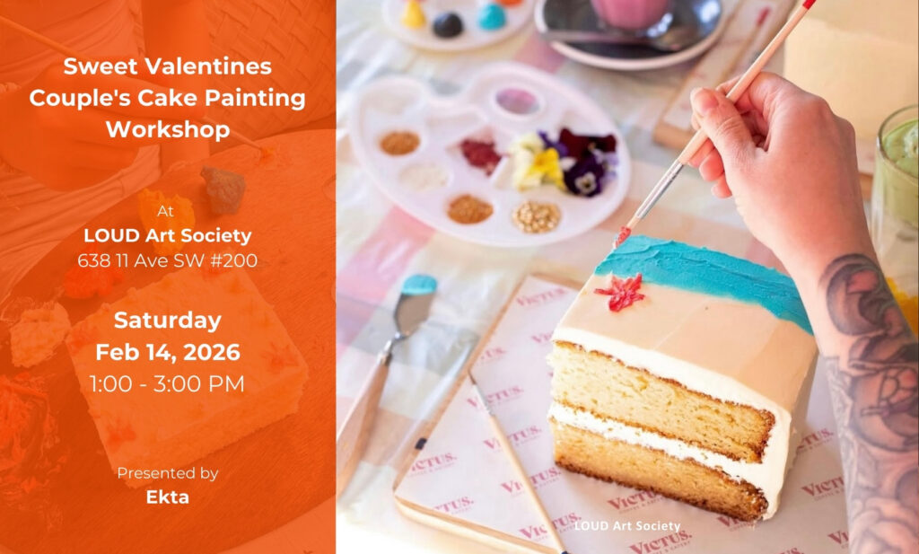 Graphic for the Sweet Valentines Couple's Cake Painting workshop